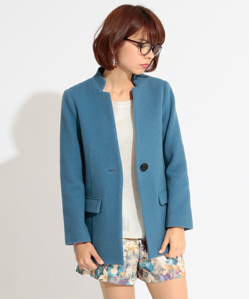 Ray BEAMS（レイビームス）の「□Ray BEAMS / 変形ラペルジャケットコート（その他アウター・レディース・サックスブルー/カーキ/ブラック・0/1）」の3枚目の写真