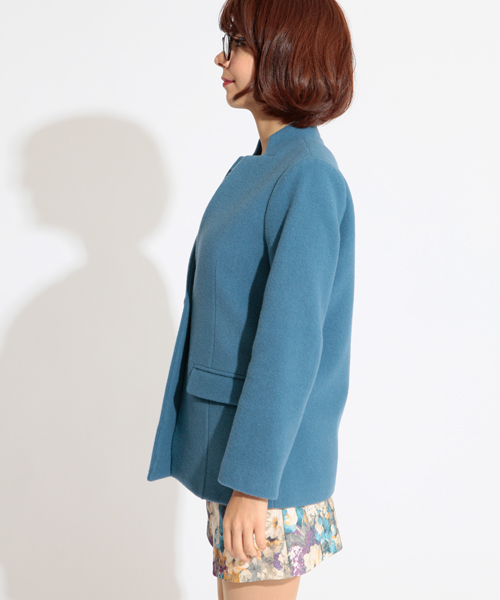 Ray BEAMS（レイビームス）の「□Ray BEAMS / 変形ラペルジャケットコート（その他アウター・レディース・サックスブルー/カーキ/ブラック・0/1）」の4枚目の写真