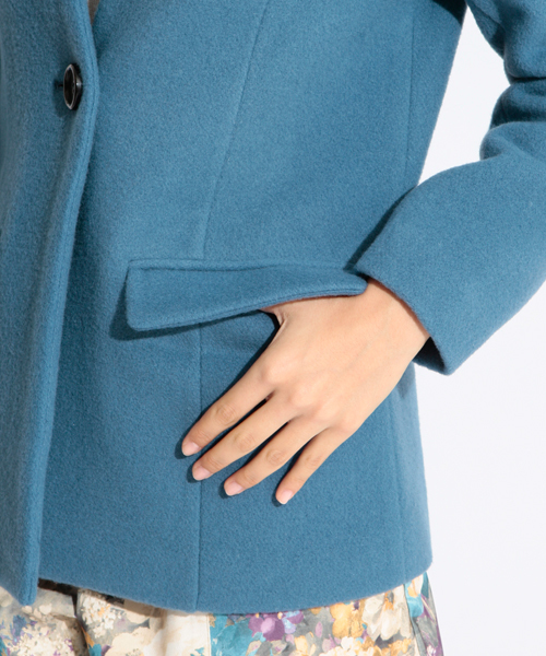 Ray BEAMS（レイビームス）の「□Ray BEAMS / 変形ラペルジャケットコート（その他アウター・レディース・サックスブルー/カーキ/ブラック・0/1）」の7枚目の写真