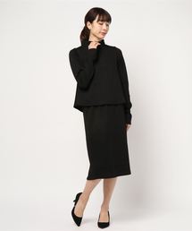 リブニットソーフレアトップス+タイトスカートセットアップ＊レディース/ニットアップ[E1957]神戸レタス