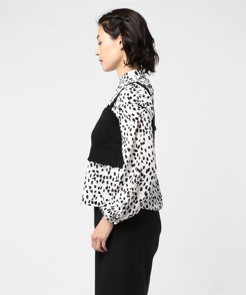 archives（アルシーヴ）の「ダメージビスチェ+レオパードブラウスセット（シャツ/ブラウス・レディース・ブラック/オフホワイト/モカ・MEDIUM）」の4枚目の写真