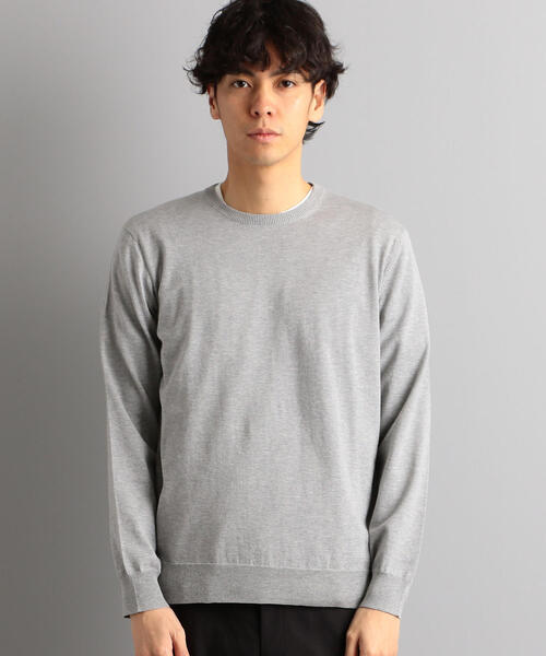 green label relaxing（グリーンレーベルリラクシング）の「ベーシック ハイゲージ クルーネック（ニット/セーター・メンズ・ライトグレー/オレンジ/ケリー/ネイビー・L/S/M/XL）」の14枚目の写真