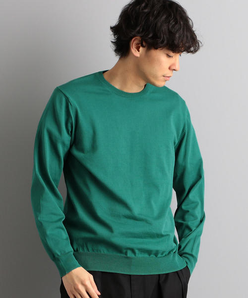 green label relaxing（グリーンレーベルリラクシング）の「ベーシック ハイゲージ クルーネック（ニット/セーター・メンズ・ライトグレー/オレンジ/ケリー/ネイビー・L/S/M/XL）」の20枚目の写真