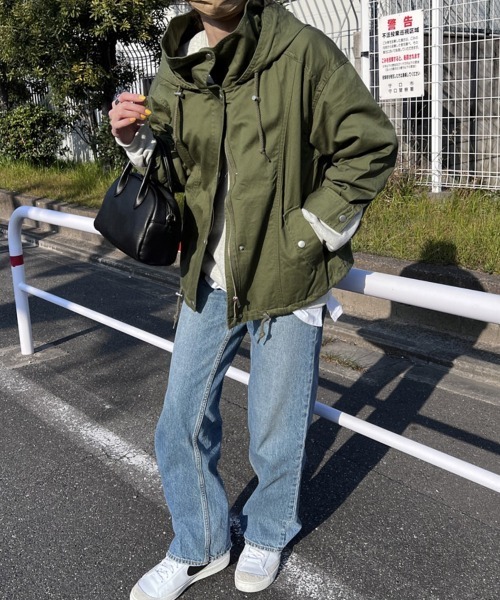 andme（アンドミー）の「コットンチノツイルマウンテンパーカー（マウンテンパーカー・レディース・ブラック/ベージュ/ネイビー/カーキ・M）」の8枚目の写真