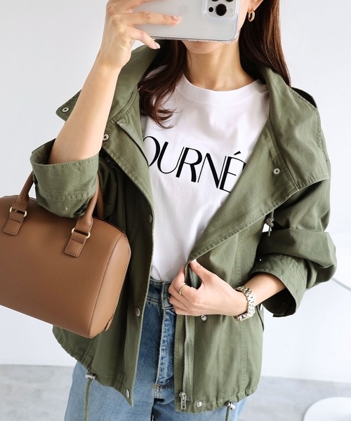 andme（アンドミー）の「コットンチノツイルマウンテンパーカー（マウンテンパーカー・レディース・ブラック/ベージュ/ネイビー/カーキ・M）」の7枚目の写真