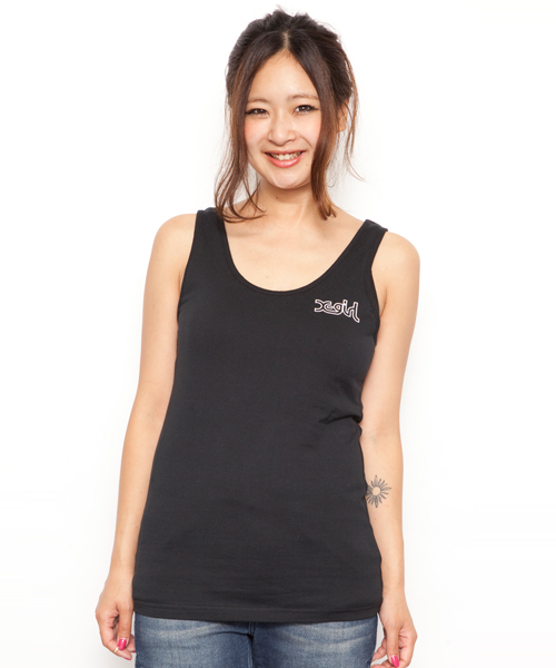 X-girl(エックスガール)の「BASIC TANK TOP(タンクトップ・レディース・ホワイト/マルチ/ブラック/アッシュグレー/ネイビー・1/2)」の3枚目の写真
