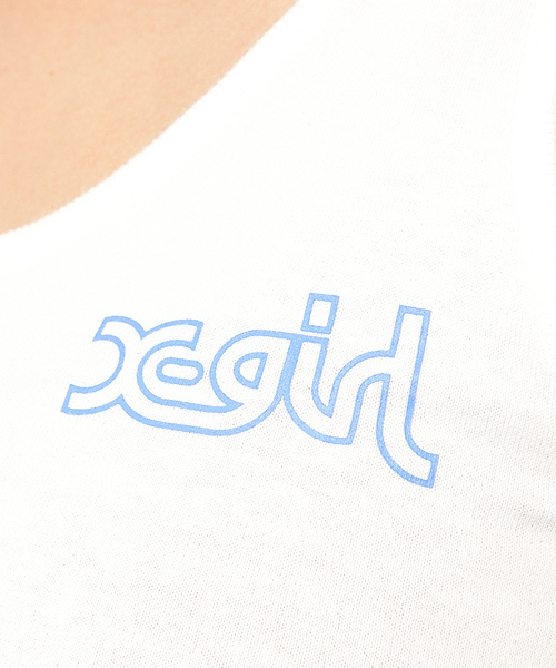 X-girl(エックスガール)の「BASIC TANK TOP(タンクトップ・レディース・ホワイト/マルチ/ブラック/アッシュグレー/ネイビー・1/2)」の9枚目の写真