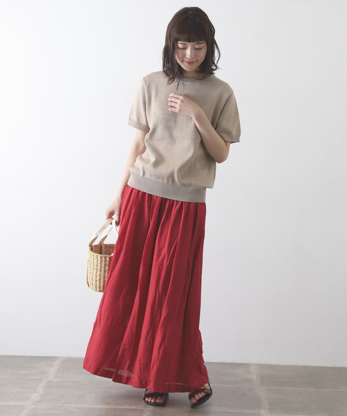 maison de soil（メゾンドソイル）の「SOIL GATHERED LONG SKIRT