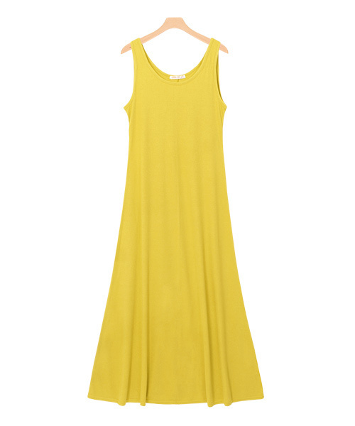 Pierrot（ピエロ）の「●無地ノースリーブ美ラインワンピース ノーマル ロング丈（ワンピース・レディース・パープル系その他2/ブラック/杢グレー/チャコール/ブラウン系その他/カーキオリーブ/ライトカーキ/ネイビー/ブルー系その他/イエロー系その他/ピンク系その他/ブルーパープル・L/M）」の11枚目の写真