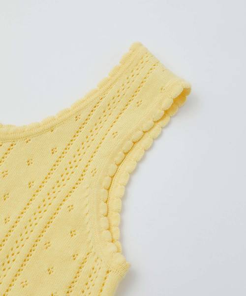 X-girl(エックスガール)の「OPENWORK KNIT TANK TOP(タンクトップ・レディース・ホワイト/ブラック/イエロー・ONE SIZE)」の7枚目の写真