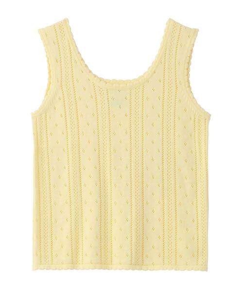 X-girl(エックスガール)の「OPENWORK KNIT TANK TOP(タンクトップ・レディース・ホワイト/ブラック/イエロー・ONE SIZE)」の9枚目の写真