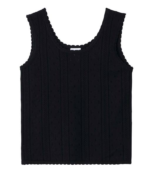 X-girl(エックスガール)の「OPENWORK KNIT TANK TOP(タンクトップ・レディース・ホワイト/ブラック/イエロー・ONE SIZE)」の15枚目の写真