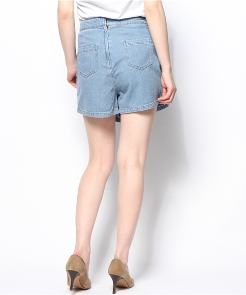 WEGO(ウィゴー)の「WEGO/デニムアシメショートパンツ(デニムパンツ・レディース・インディゴブルー/ライトインディゴブルー・MEDIUM/LARGE)」の10枚目の写真
