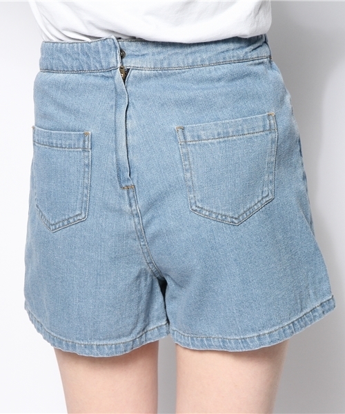 WEGO(ウィゴー)の「WEGO/デニムアシメショートパンツ(デニムパンツ・レディース・インディゴブルー/ライトインディゴブルー・MEDIUM/LARGE)」の8枚目の写真