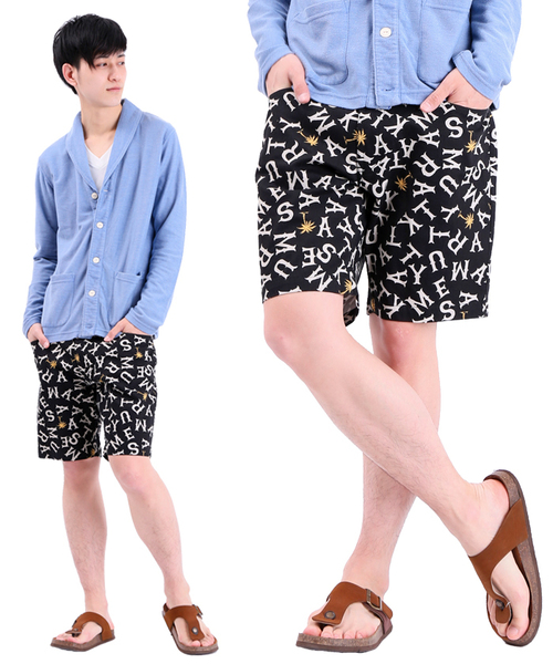 WEGO（ウィゴー）の「WEGO/レタードパターンショーツ（その他パンツ・メンズ・ホワイト/ブラック・LARGE/MEDIUM）」の2枚目の写真