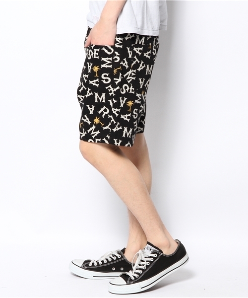 WEGO（ウィゴー）の「WEGO/レタードパターンショーツ（その他パンツ・メンズ・ホワイト/ブラック・LARGE/MEDIUM）」の3枚目の写真