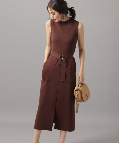 Andemiu アンデミュウ の ポケツキニットノースリワンピース ワンピース Wear