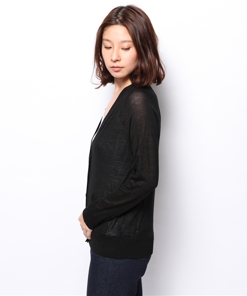 OUTLET(アウトレット)の「【mystic】Vネックロングカーディガン(カーディガン/ボレロ・レディース・ピンク/ブラック/ブルー/ライム・FREE)」の9枚目の写真