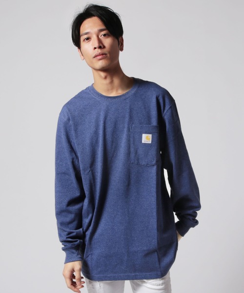 Carhartt(カーハート)の「Carhartt カーハート/ビッグサイズ ワンポイントロゴ長袖カットソー(Tシャツ/カットソー・メンズ・ヘザーグレー/ヘザーチャコール/ボルドー/グリーン系その他/グリーン系その他2/ブラック/ダークブラウン/ネイビー/ブルー系その他/イエロー/グリーン/オレンジ/ホワイト・M/L/XL)」の10枚目の写真