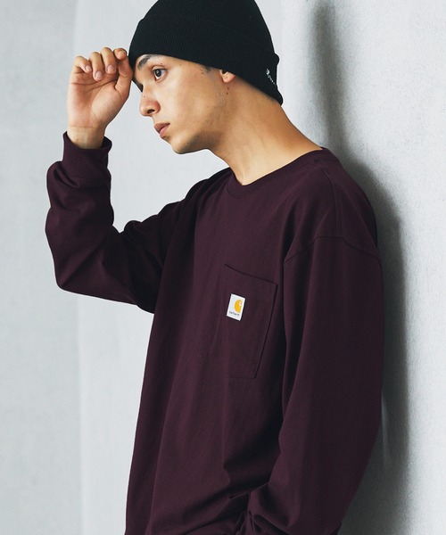 Carhartt(カーハート)の「Carhartt カーハート/ビッグサイズ ワンポイントロゴ長袖カットソー(Tシャツ/カットソー・メンズ・ヘザーグレー/ヘザーチャコール/ボルドー/グリーン系その他/グリーン系その他2/ブラック/ダークブラウン/ネイビー/ブルー系その他/イエロー/グリーン/オレンジ/ホワイト・M/L/XL)」の12枚目の写真