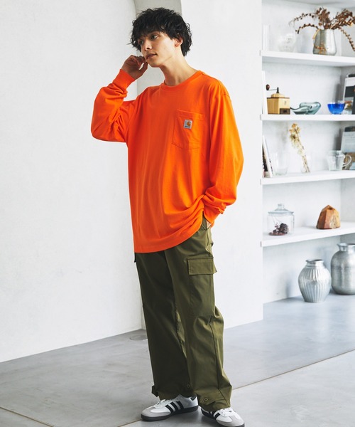 Carhartt カーハート/ビッグサイズ ワンポイントロゴ長袖カットソー（T