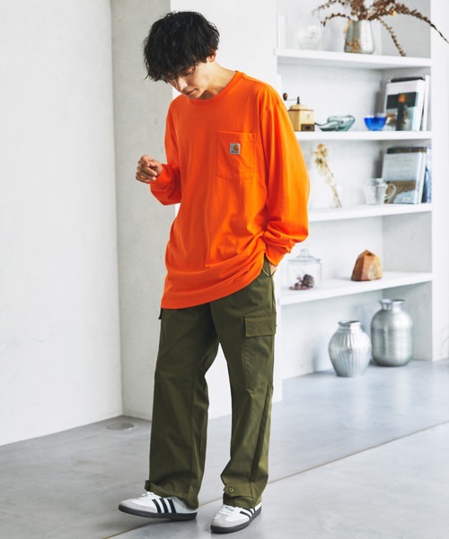 Carhartt カーハート/ビッグサイズ ワンポイントロゴ長袖カットソー（T