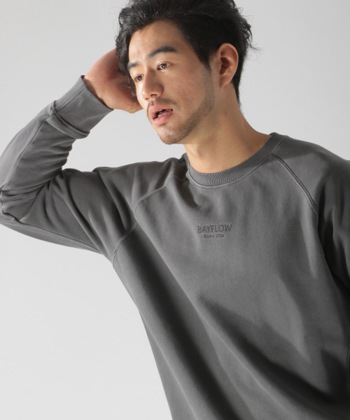 BAYFLOW（ベイフロー）の「30/10ウラケクループルオーバー（スウェット・メンズ・ベージュ/カーキ/ボルドー/チャコール・SMALL/MEDIUM/LARGE）」の5枚目の写真