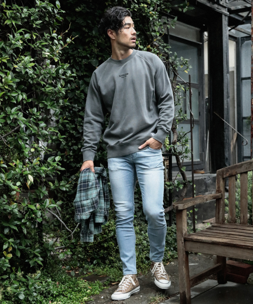 BAYFLOW（ベイフロー）の「30/10ウラケクループルオーバー（スウェット・メンズ・ベージュ/カーキ/ボルドー/チャコール・SMALL/MEDIUM/LARGE）」の22枚目の写真