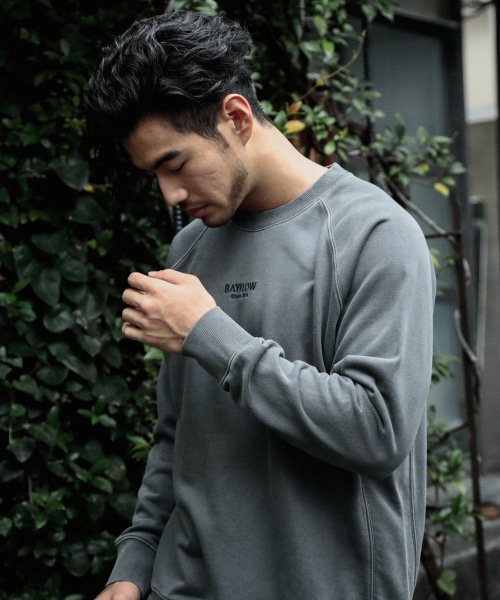 BAYFLOW（ベイフロー）の「30/10ウラケクループルオーバー（スウェット・メンズ・ベージュ/カーキ/ボルドー/チャコール・SMALL/MEDIUM/LARGE）」の19枚目の写真