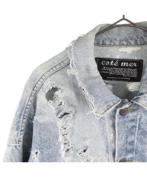 ブランド古着】ダメージ加工デニムジャケット（デニムジャケット