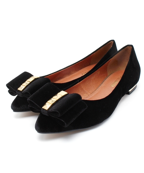 ROSE BUD(ローズバッド)の「【GISELe掲載】【Gina掲載】【sweet掲載】B475-20 VELVET FLAT BOW PUMPS(パンプス・レディース・ピンク/ブラック・37/39/36/38)」の10枚目の写真