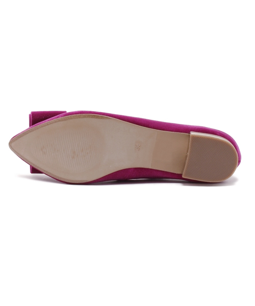 ROSE BUD(ローズバッド)の「【GISELe掲載】【Gina掲載】【sweet掲載】B475-20 VELVET FLAT BOW PUMPS(パンプス・レディース・ピンク/ブラック・37/39/36/38)」の3枚目の写真