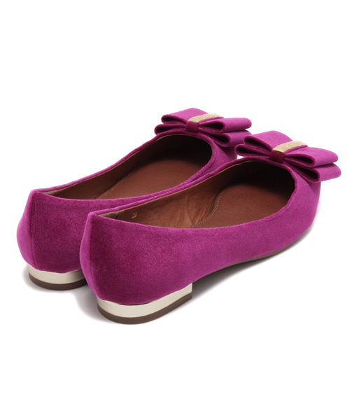 ROSE BUD(ローズバッド)の「【GISELe掲載】【Gina掲載】【sweet掲載】B475-20 VELVET FLAT BOW PUMPS(パンプス・レディース・ピンク/ブラック・37/39/36/38)」の8枚目の写真