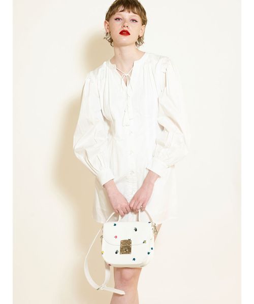 jouetie(ジュエティ)の「エンブロイダリーBAG(ショルダーバッグ・レディース・オフホワイト/ブラック/ミント/パープル・FREE)」の9枚目の写真