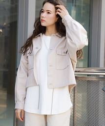 niko and... | サテンドロストミリタリージャケット(ミリタリージャケット)