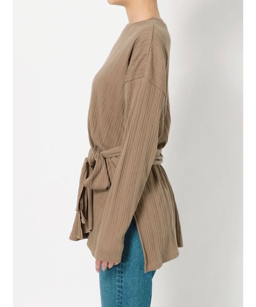 Ungrid（アングリッド）の「テレコリボンロングスリーブTee（Tシャツ/カットソー・レディース・オフホワイト/ブラック/モカ・FREE）」の10枚目の写真