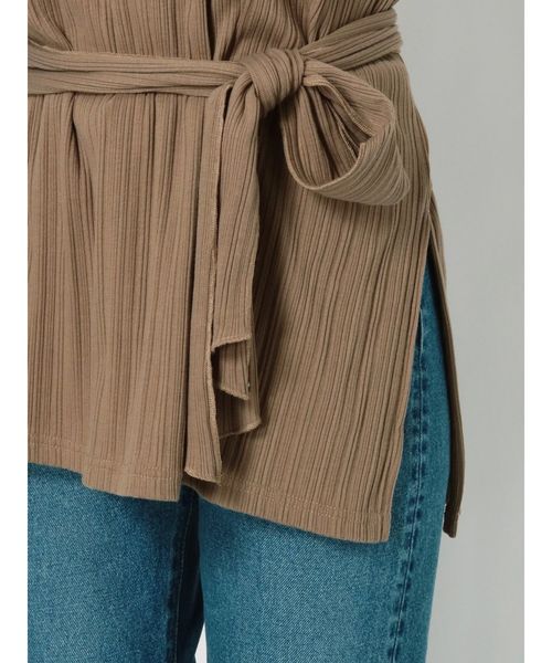 Ungrid（アングリッド）の「テレコリボンロングスリーブTee（Tシャツ/カットソー・レディース・オフホワイト/ブラック/モカ・FREE）」の9枚目の写真