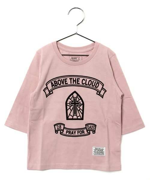 AZUL by moussy（アズールバイマウジー）の「HEAVENLYマリア天竺クルーネック7分袖T（Tシャツ/カットソー・キッズ・ブラック/ライトピンク/ホワイト・120/100/140）」の3枚目の写真