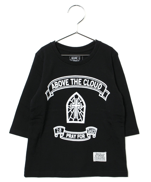 AZUL by moussy（アズールバイマウジー）の「HEAVENLYマリア天竺クルーネック7分袖T（Tシャツ/カットソー・キッズ・ブラック/ライトピンク/ホワイト・120/100/140）」の2枚目の写真