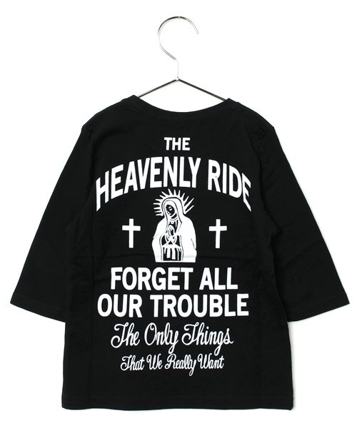 AZUL by moussy（アズールバイマウジー）の「HEAVENLYマリア天竺クルーネック7分袖T（Tシャツ/カットソー・キッズ・ブラック/ライトピンク/ホワイト・120/100/140）」の4枚目の写真