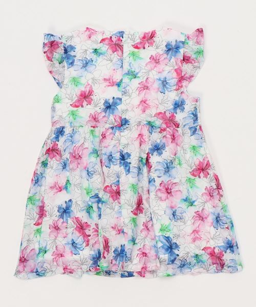 BeBe（ベベ）の「BeBe/カットドビーサマーフラワーワンピース（ワンピース・キッズ・ブルー・120/110/100/140/130/90）」の2枚目の写真