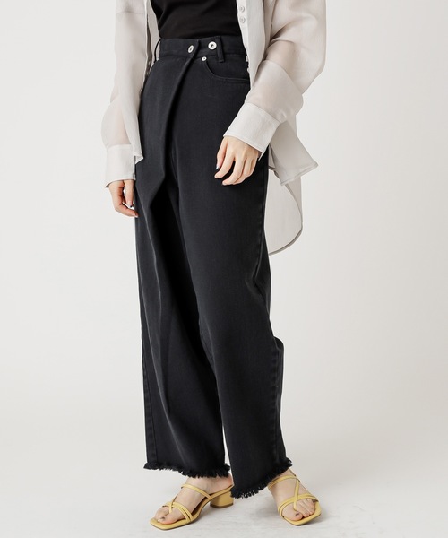 mystic（ミスティック）の「ツイルラップ風パンツ（その他パンツ・レディース・ブラック/パープル・FREE）」の2枚目の写真