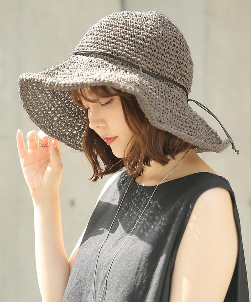 osharewalker（オシャレウォーカー）の「【廃盤】『細リボンペーパーハット』（ハット・レディース・ナチュラル/モカ・FREE）」の4枚目の写真