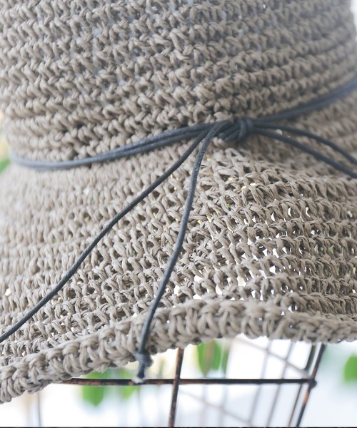 osharewalker（オシャレウォーカー）の「【廃盤】『細リボンペーパーハット』（ハット・レディース・ナチュラル/モカ・FREE）」の5枚目の写真