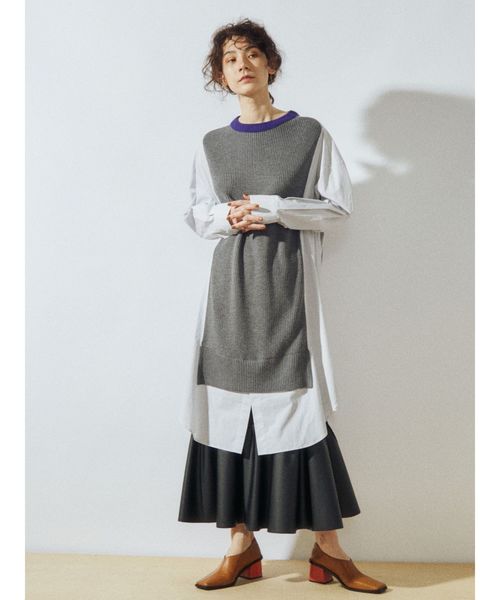 UN3D.（アンスリード）の「ニットドッキングシャツ（シャツ/ブラウス  