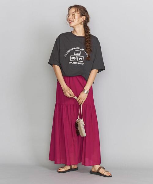 AMERICANA(アメリカーナ)の「【別注】<Americana(アメリカーナ)>プリントTシャツ о(Tシャツ/カットソー)」|ダークグレー