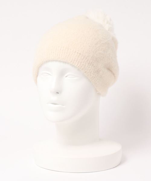 U.Q（ユウキュウ）の「ワッチ帽（ニットキャップ/ビーニー・レディース・アイボリー/ライトグレー・FREE）」の2枚目の写真