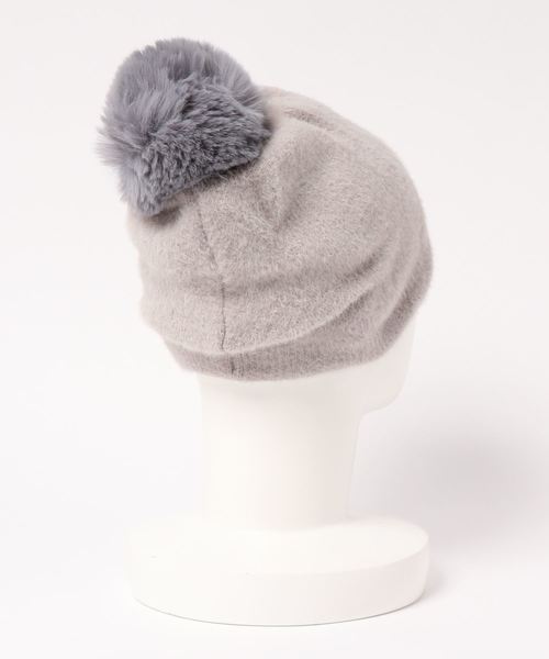 U.Q（ユウキュウ）の「ワッチ帽（ニットキャップ/ビーニー・レディース・アイボリー/ライトグレー・FREE）」の3枚目の写真