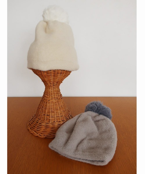 U.Q（ユウキュウ）の「ワッチ帽（ニットキャップ/ビーニー・レディース・アイボリー/ライトグレー・FREE）」の4枚目の写真