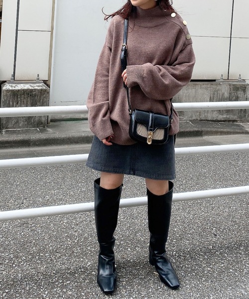 archives（アルシーヴ）の「肩ボタンハイネックニット（ニット/セーター・レディース・ベージュ/ブラウン/オフホワイト/モカ/ブラック・MEDIUM）」の21枚目の写真